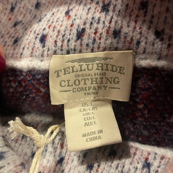 Telluride Snowflake Fairisle Mock Neck Sweater Size Large - Picture 6 of 8